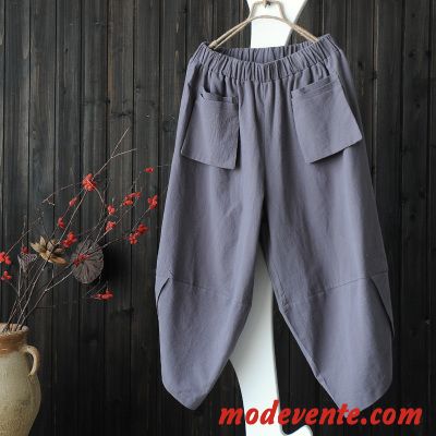 Pantalon Femme Septième Pantalon Baggy Art Été Grande Taille Rétro