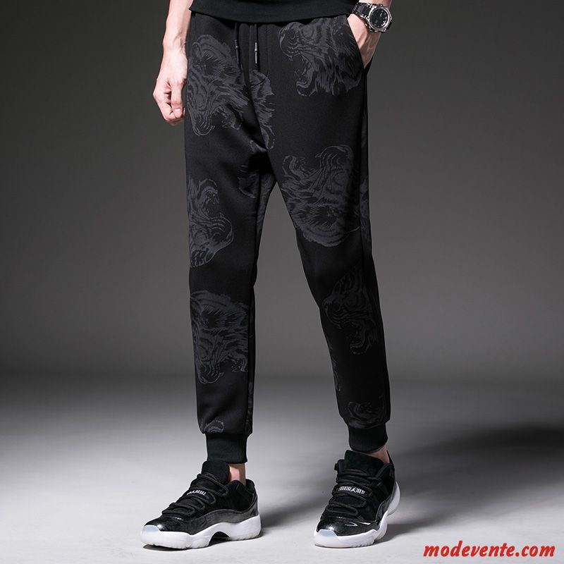 Pantalon Homme Baggy Harlan Pantalons Camouflage Les Pantalons De Survêtement Tendance Noir