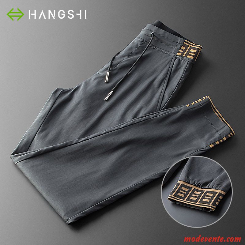 Pantalon Homme Baggy Légère Respirant Épissure Les Pantalons De Survêtement Été Bleu Marin Bleu