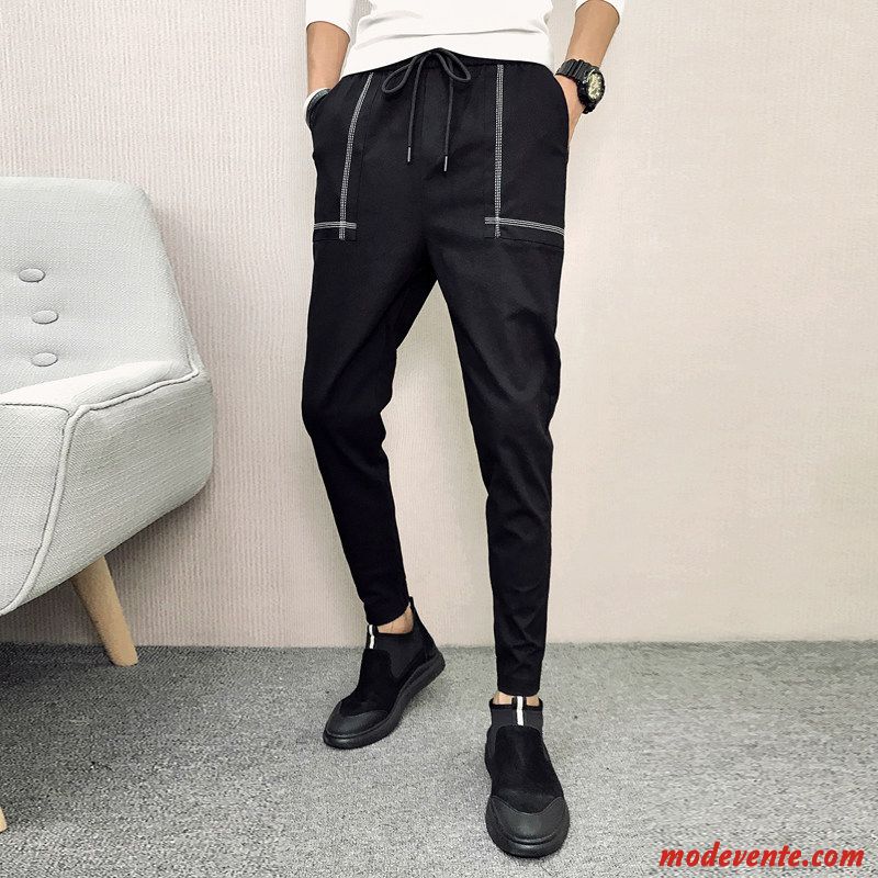 Pantalon Homme Les Pantalons De Survêtement L'automne Coton Bio Tendance Légère Slim Noir