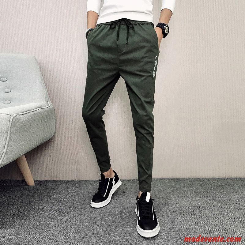 Pantalon Homme Les Pantalons De Survêtement L'automne Coton Bio Tendance Légère Slim Noir