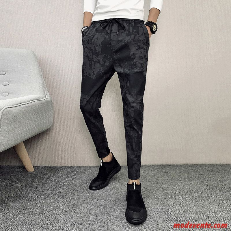 Pantalon Homme Les Pantalons De Survêtement L'automne Coton Bio Tendance Légère Slim Noir