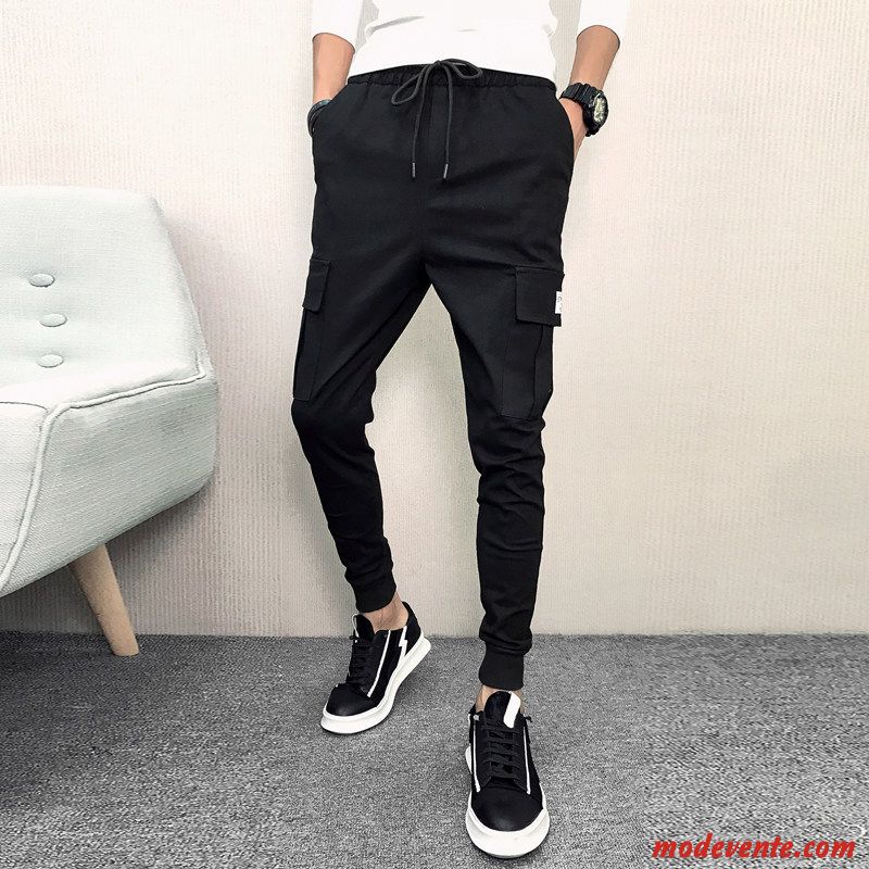 Pantalon Homme Les Pantalons De Survêtement L'automne Coton Bio Tendance Légère Slim Noir