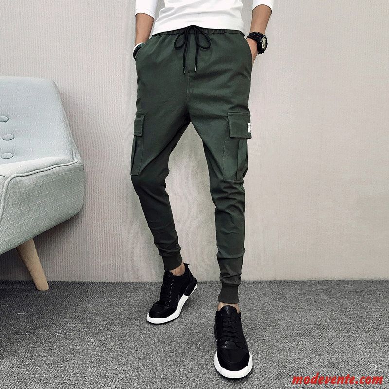 Pantalon Homme Les Pantalons De Survêtement L'automne Coton Bio Tendance Légère Slim Noir