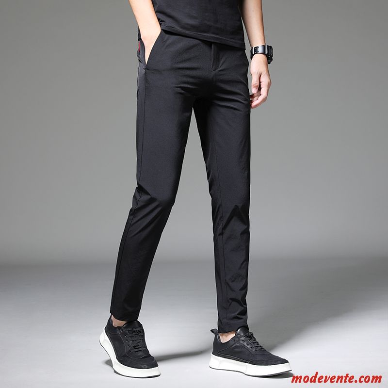 Pantalon Homme Légère Été Maigre Extensible Pantalons Tendance Gris Clair