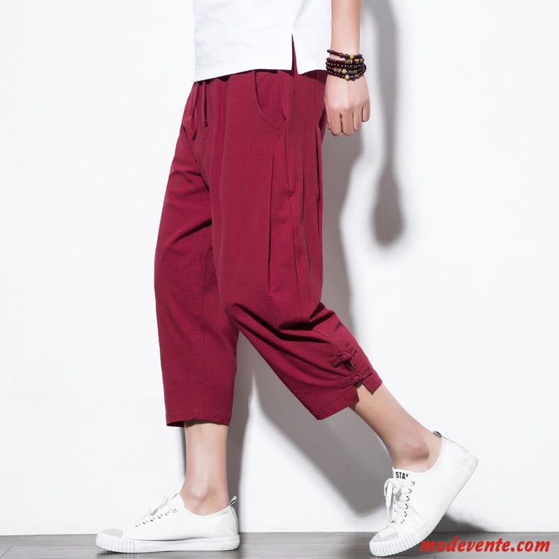 Pantalon Homme Pantalons Baggy Grande Taille Été Tendance Harlan Bordeaux