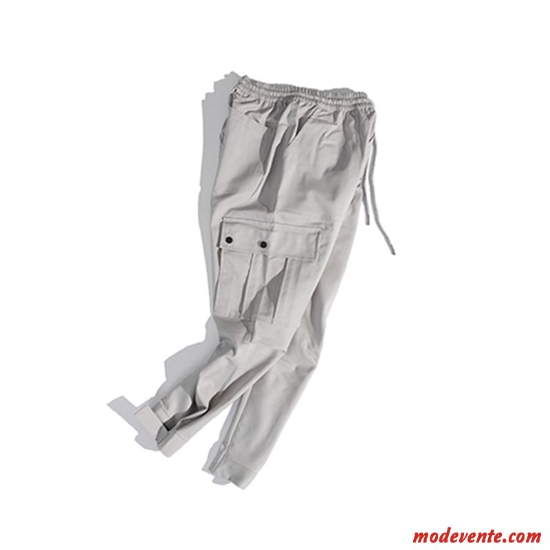 Pantalon Homme Pantalons Pantalon Cargo Ultra Serrés L'automne Marque De Tendance Gris Foncé