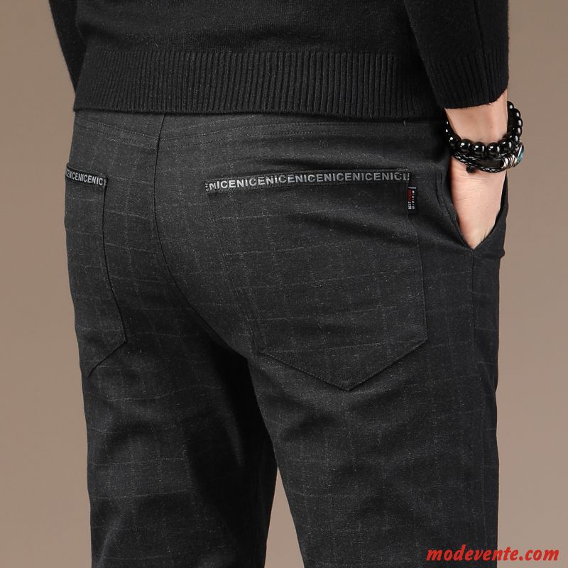 Pantalon Homme Rayé Pantalons Carreaux Tendance Été Gris