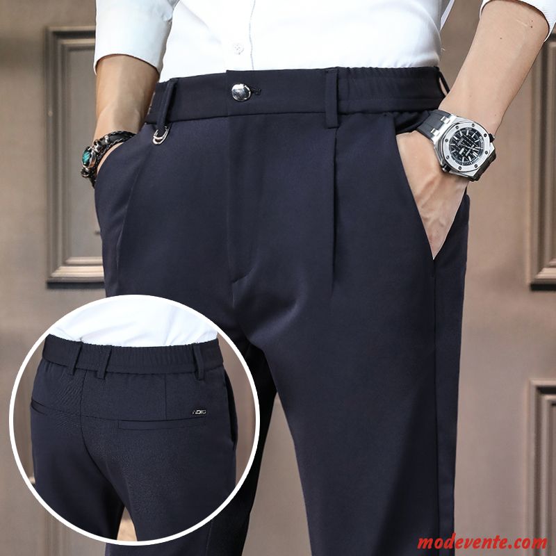 Pantalon Homme Slim De Travail Pantalons Été Longue Travailler Noir