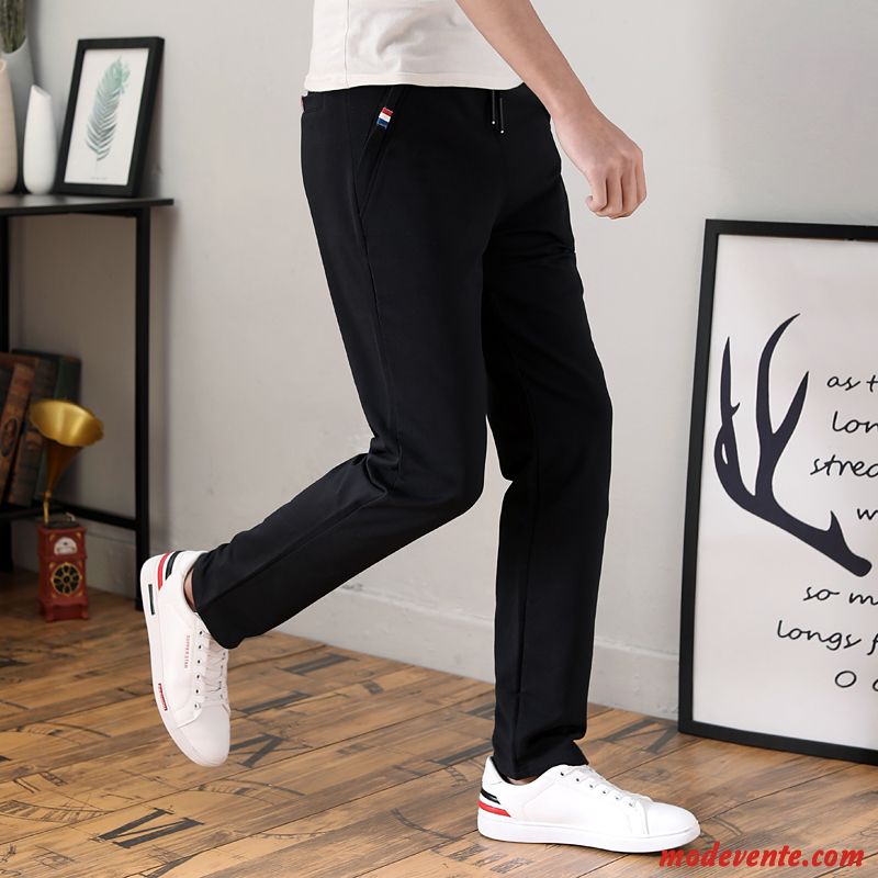 Pantalon Homme Sport Décontractée Baggy Été Tendance Jambe Droite Noir