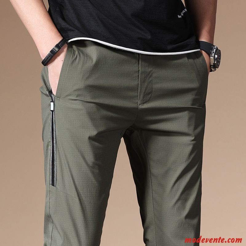 Pantalon Homme Âge Moyen L'automne Pantalons Tendance Printemps Travailler Vert