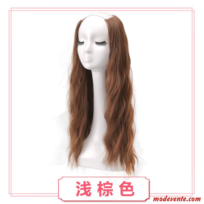 Perruque Femme Charmant Blé Boucles Longue Cheveux Longs Réaliste Rouge Marron