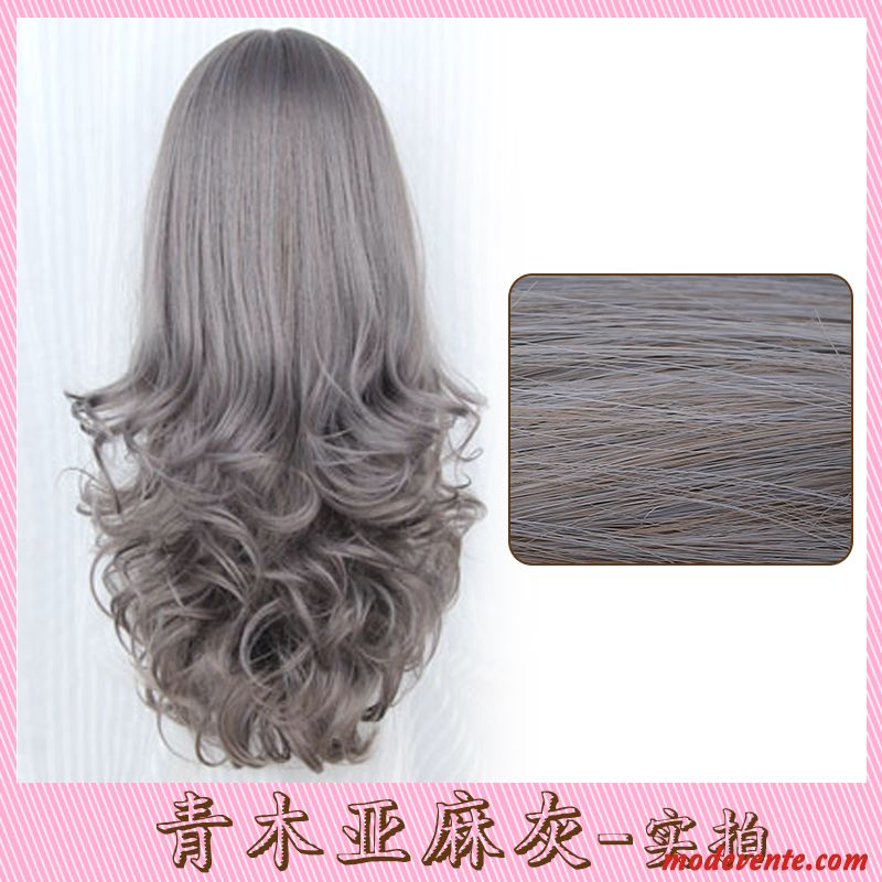 Perruque Femme Grandes Vagues Charmant Boucles Cheveux Longs Naturel Pas De Traces Rouge Marron