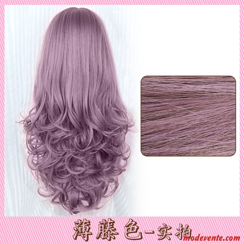 Perruque Femme Grandes Vagues Charmant Boucles Cheveux Longs Naturel Pas De Traces Rouge Marron