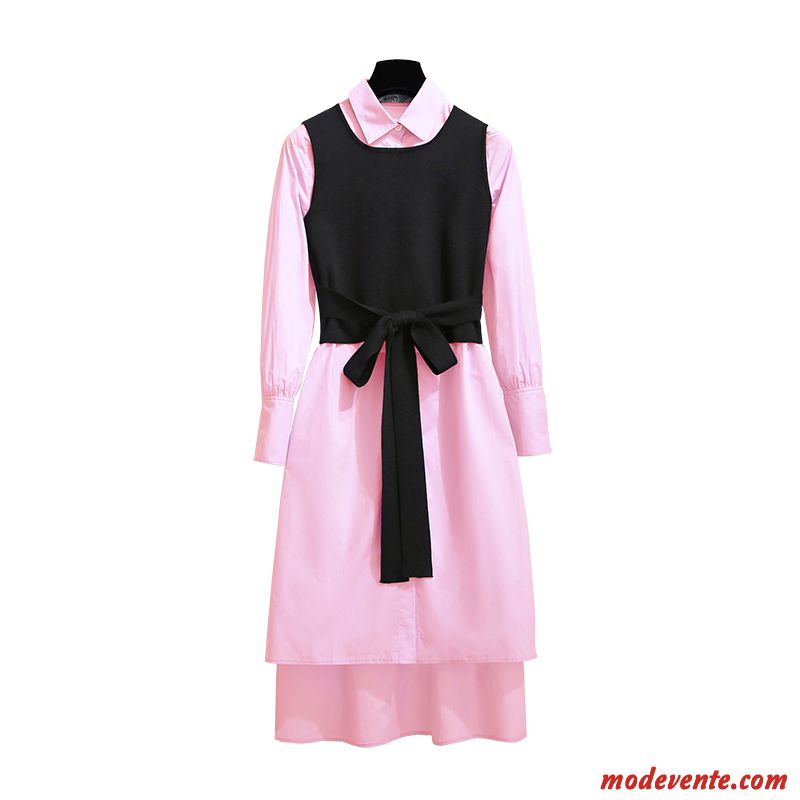 Robes Femme Tempérament Printemps Ensemble Deux-pièces L'automne Mode Rose