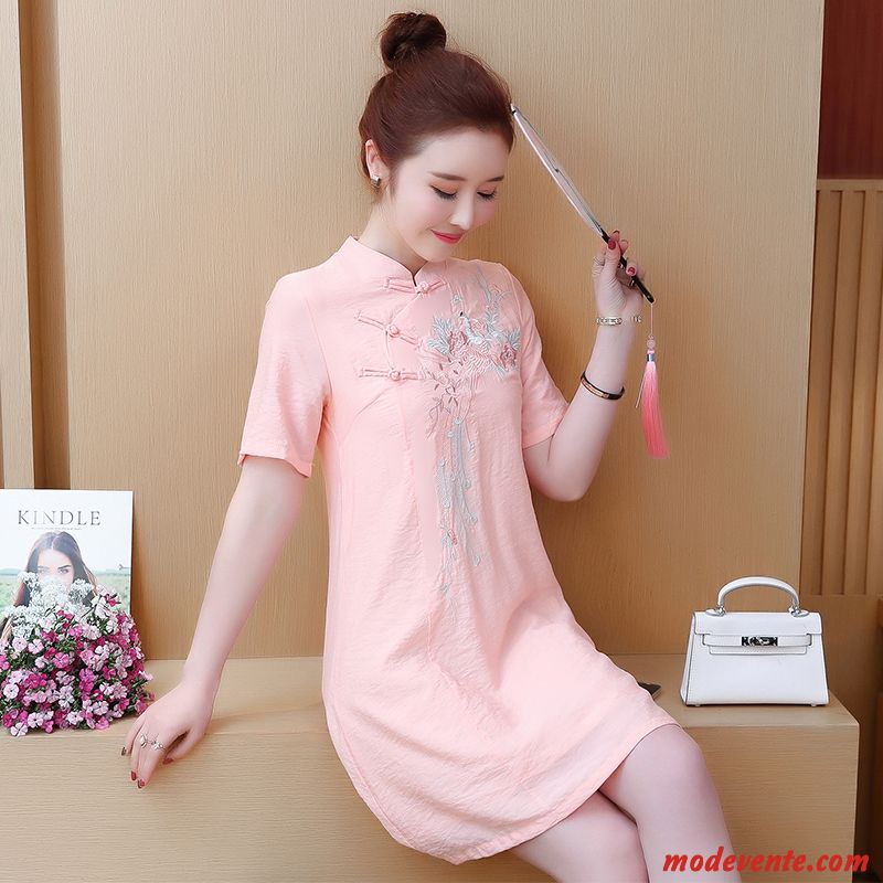 Robes Femme Une Veste A Lettre Gros Grande Taille Cheongsam Graisse Blanc