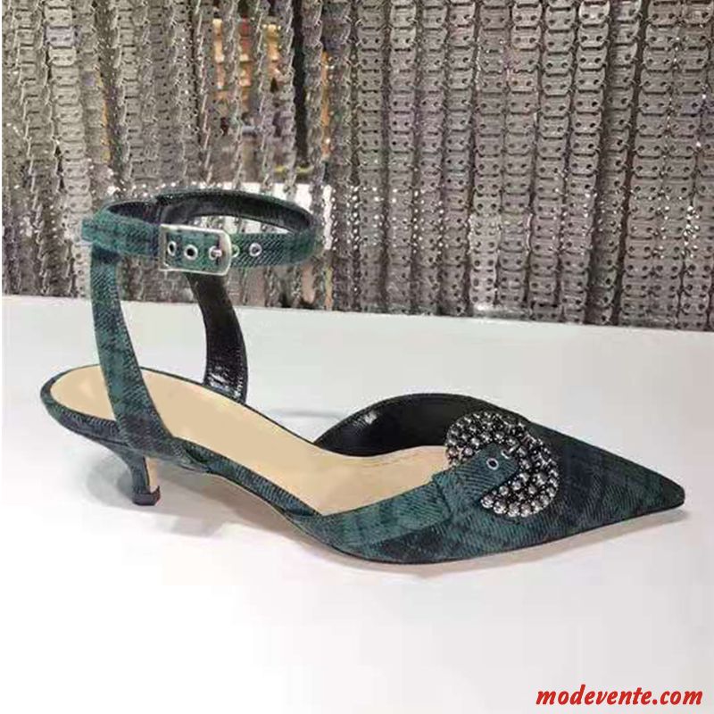 Sandales Femme Été Pointe Pointue Talon Moyen Derbies