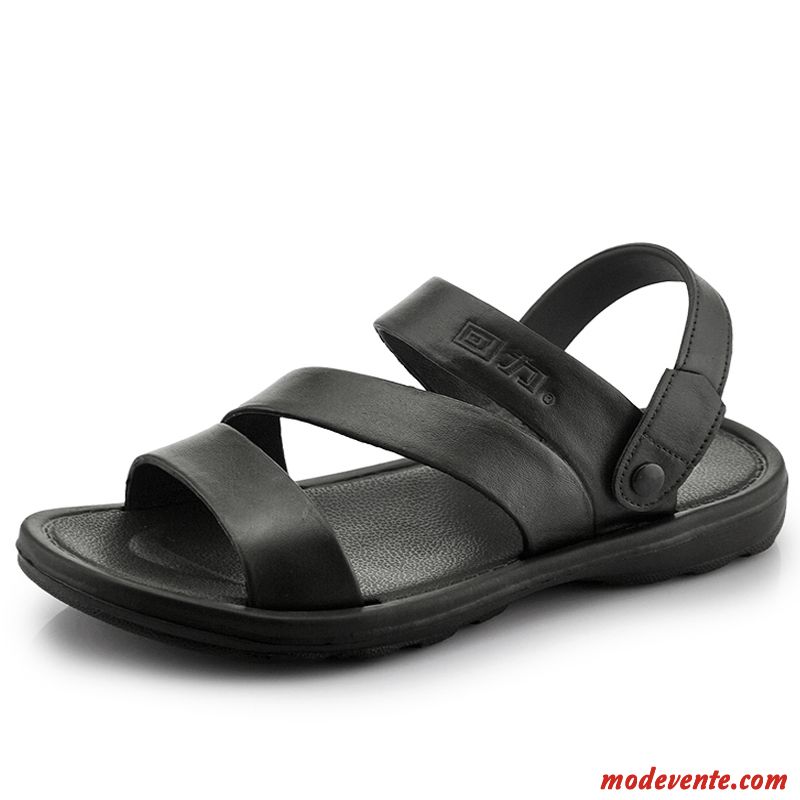 Sandales Homme Antidérapant Tongs Chaussons Plage De Plein Air Semelle Doux Été Marron