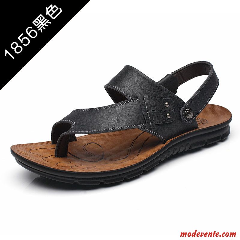 Sandales Homme Tongs Chaussons Plage Tendance Été Antidérapant Décontractée Marron