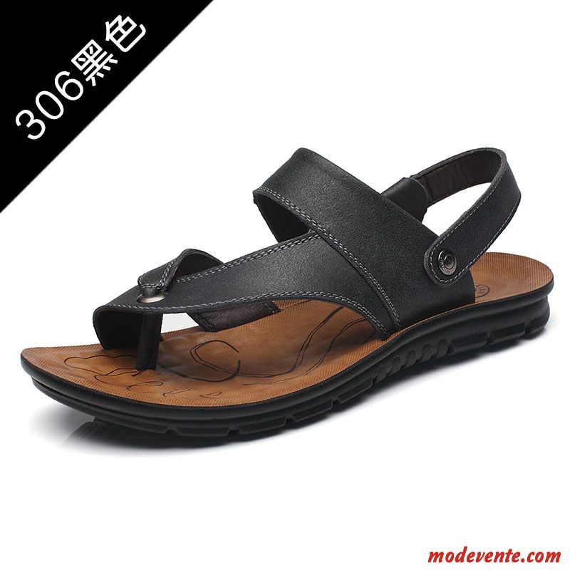 Sandales Homme Tongs Chaussons Plage Tendance Été Antidérapant Décontractée Marron