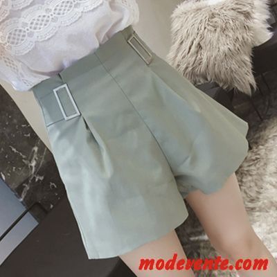Shorts Femme Costume Décontractée Outwear Été Haute Cintrée Pantalon Chaud Pure Vert