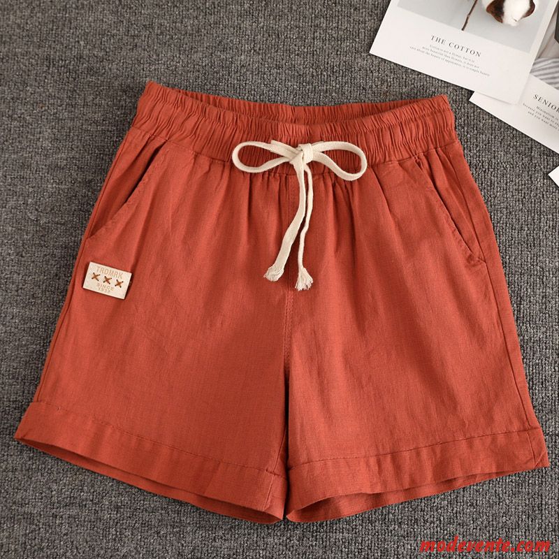 Shorts Femme Décontractée Été Grande Taille Graisse Étudiant Baggy Rouge