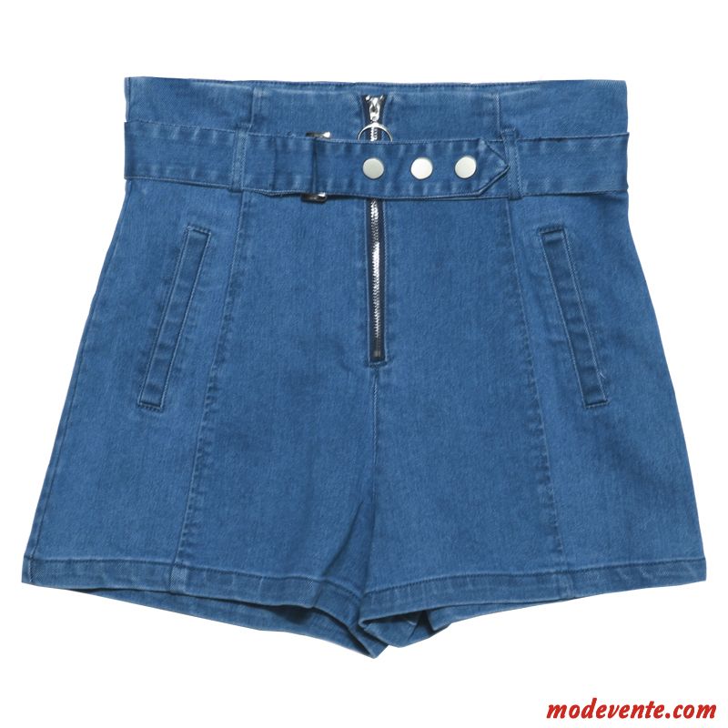Shorts Femme Jeans Décontractée Outwear Baggy Mince Printemps Bleu Marin