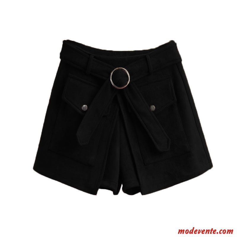 Shorts Femme Jupe Courtes Grande Taille Mince Deux-pièces Cuir Suède Pantalon