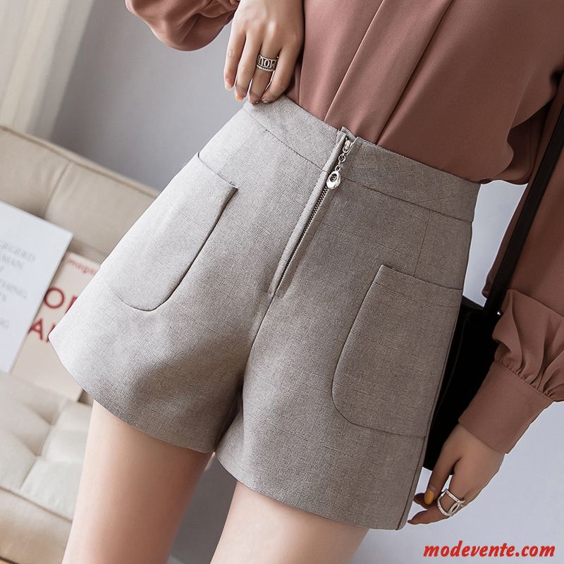 Shorts Femme Mince Costume Outwear Mode Été Simple Gris