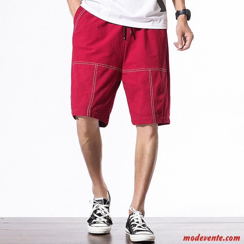 Shorts Homme Baggy Pantalon Décontractée Été Plage Les Pantalons De Survêtement Rouge