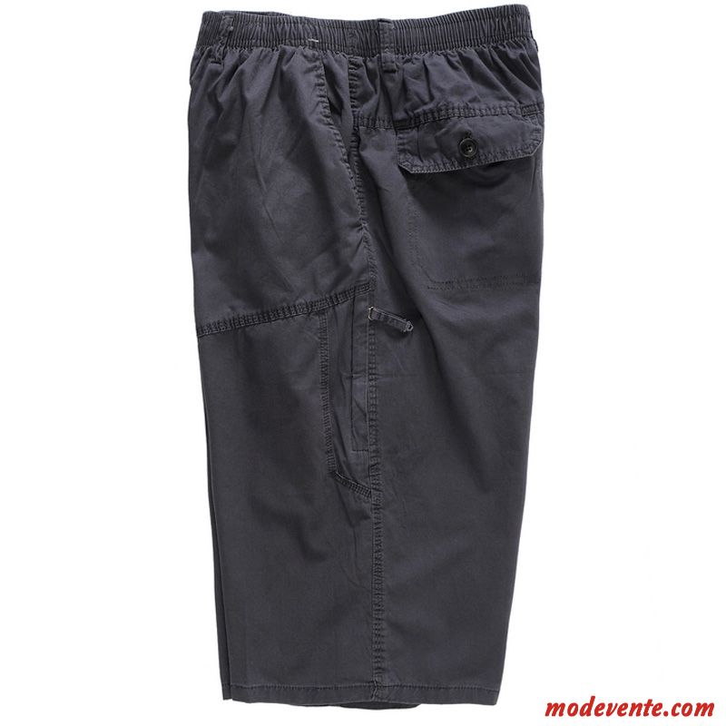 Shorts Homme Baggy Pantalon Sport Septième Pantalon Légère Été Noir