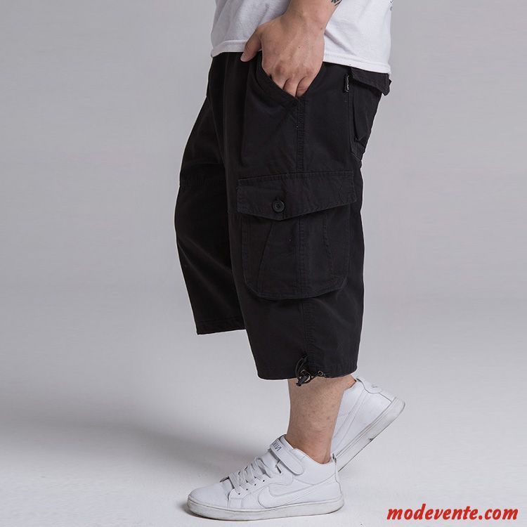 Shorts Homme Baggy Été Cargo Gros Décontractée Graisse Gris Foncé