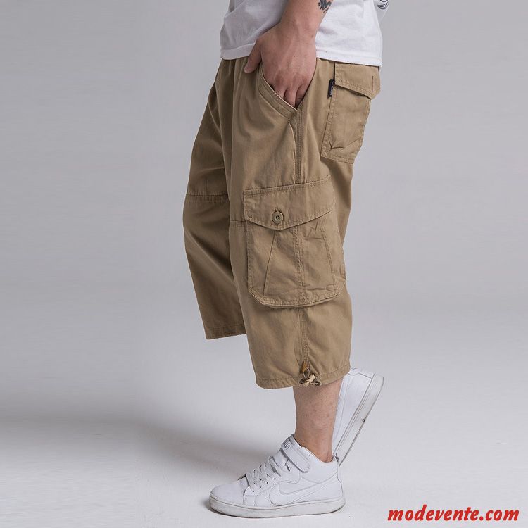 Shorts Homme Baggy Été Cargo Gros Décontractée Graisse Gris Foncé