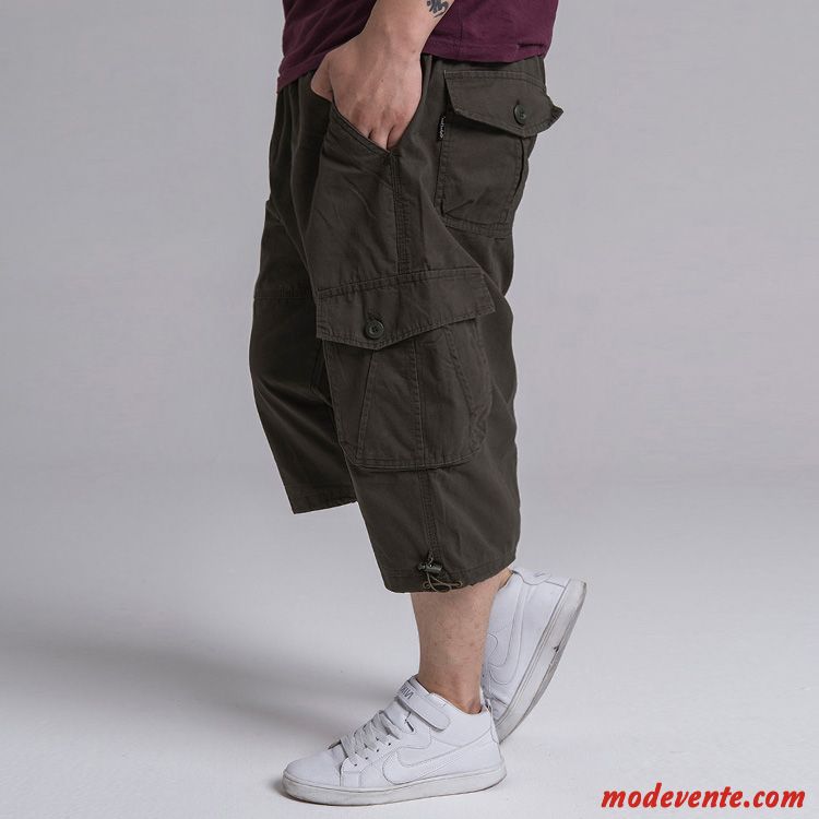 Shorts Homme Baggy Été Cargo Gros Décontractée Graisse Gris Foncé