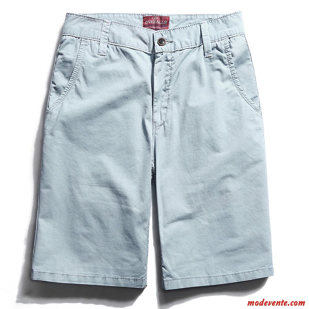 Shorts Homme Cargo Coton Bio Grande Taille Cinquième Pantalon Été Tendance Coloré Rouge