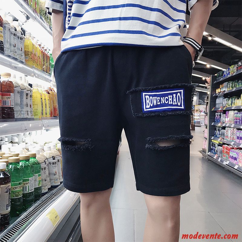 Shorts Homme Cargo Tendance Kaki Été Troués Marque De Tendance Rouge