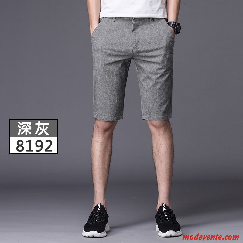 Shorts Homme De Travail Décontractée Baggy Septième Pantalon Été Extensible Gris Clair