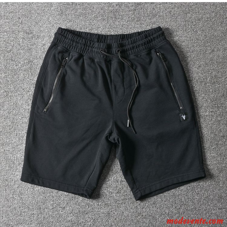 Shorts Homme Delavé Cinquième Pantalon Baggy Matelassé Élastique Le Jogging Gris