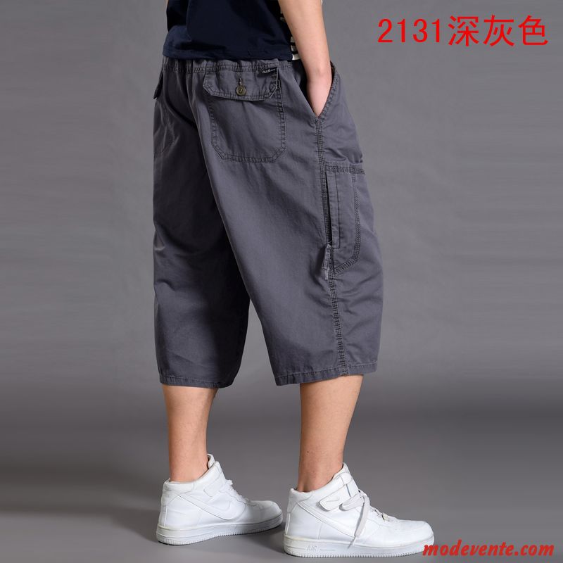 Shorts Homme Décontractée Baggy Grande Taille Sport Septième Pantalon Légère Gris