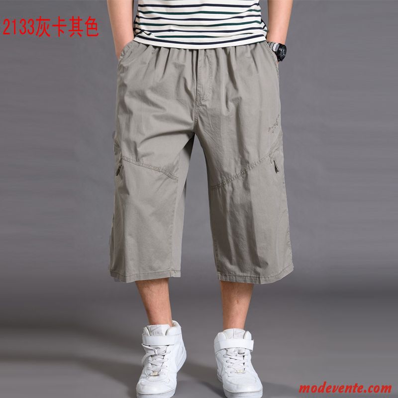 Shorts Homme Décontractée Baggy Grande Taille Sport Septième Pantalon Légère Gris