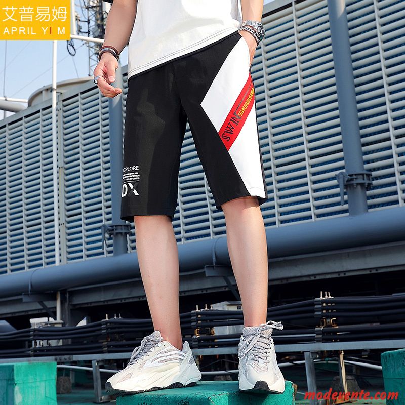 Shorts Homme Jambe Droite Été Jeunesse Les Pantalons De Survêtement Sport Les Adolescents Couleurs Mixtes