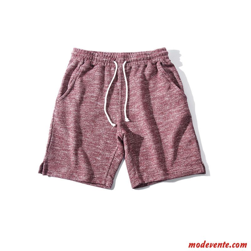 Shorts Homme Les Adolescents Sport Cinquième Pantalon Tendance Baggy Plage Bordeaux