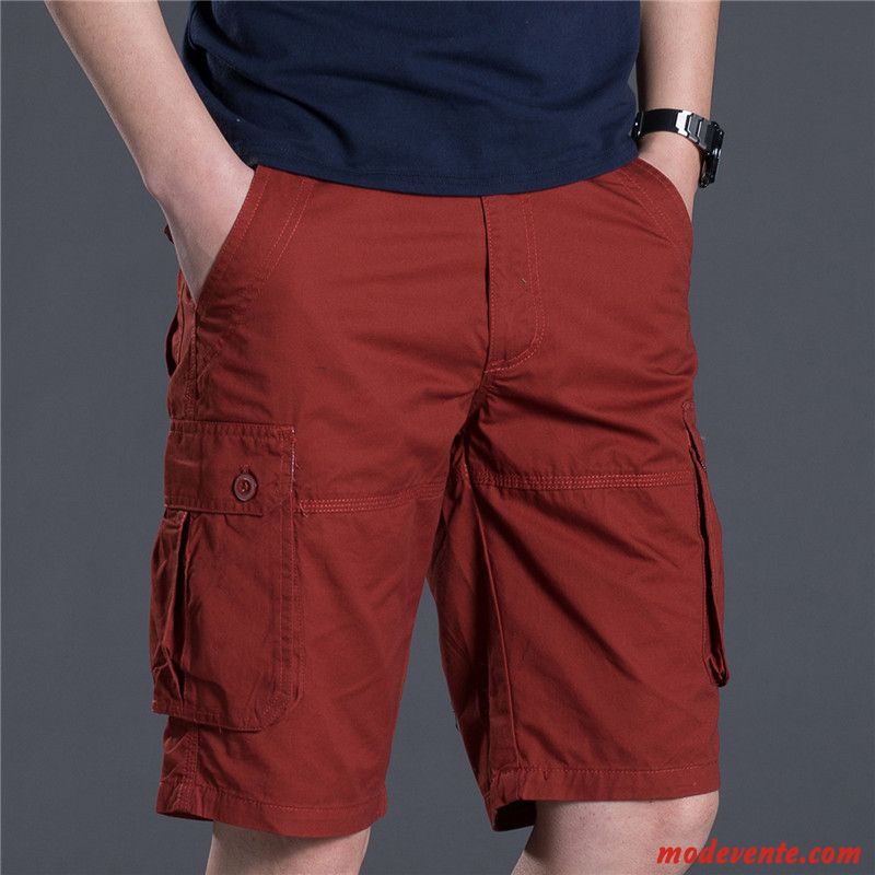 Shorts Homme Pantalon Cargo Kaki Pantalons Jeunesse Multi-poche Plage