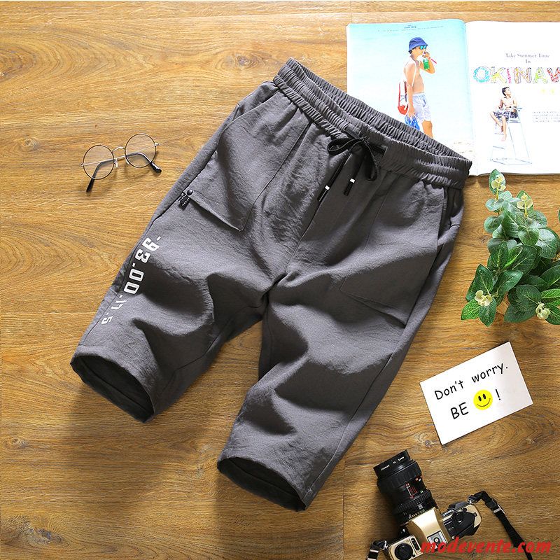 Shorts Homme Plage Baggy Tendance Été Légère Cinquième Pantalon Gris