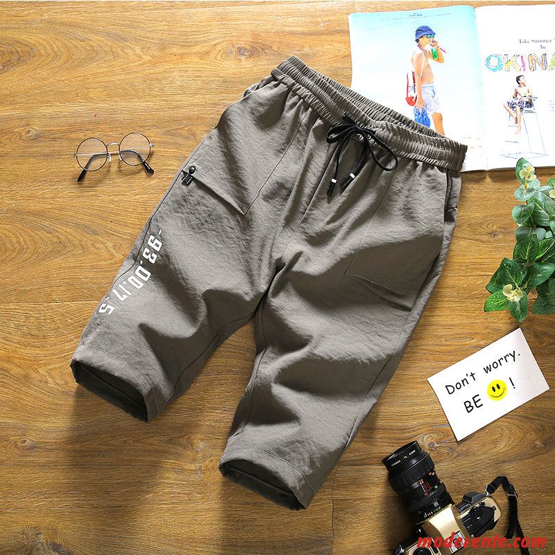 Shorts Homme Plage Baggy Tendance Été Légère Cinquième Pantalon Gris