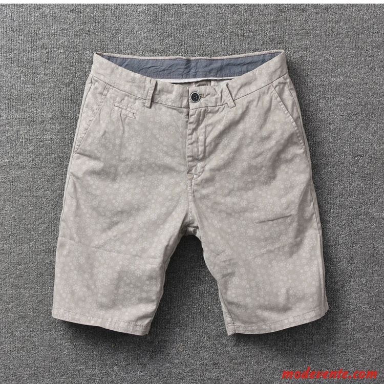 Shorts Homme Respirant Été Légèrement Cool Décontractée Cinquième Pantalon Impression Bleu