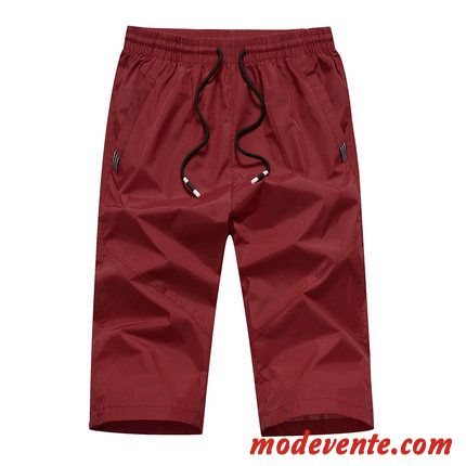 Shorts Homme Septième Pantalon Baggy Lin Grande Taille Décontractée Légère Bleu