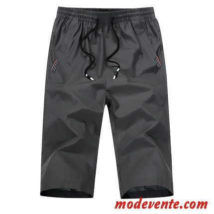 Shorts Homme Septième Pantalon Baggy Lin Grande Taille Décontractée Légère Bleu