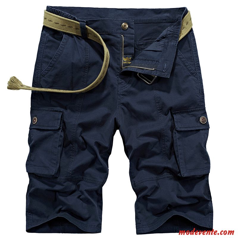 Shorts Homme Septième Pantalon Cinquième Pantalon Décontractée Été Légère Cargo Vert