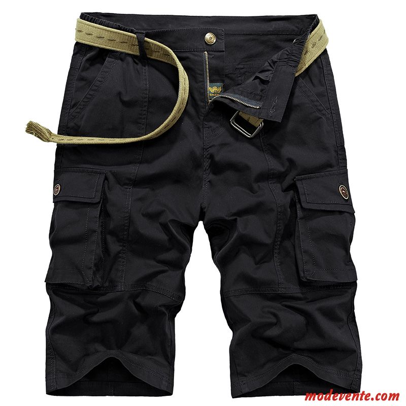 Shorts Homme Septième Pantalon Cinquième Pantalon Décontractée Été Légère Cargo Vert